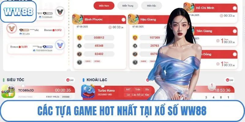 Các tựa game hot nhất tại xổ số WW88