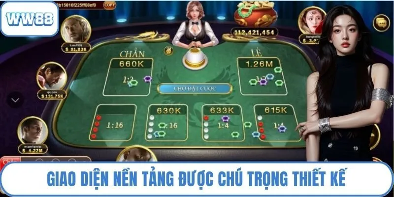 Giao diện nền tảng được chú trọng thiết kế